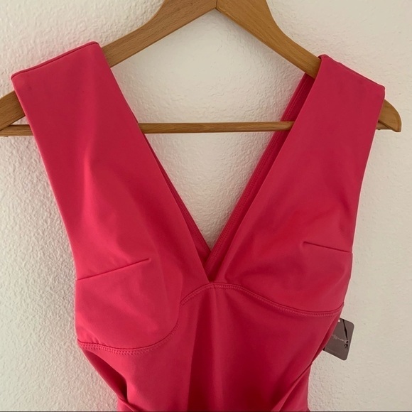 Free People Jumpsuit After Hours Flared Workout Athletic Belted Pink XS NWT - Picture 3 of 12